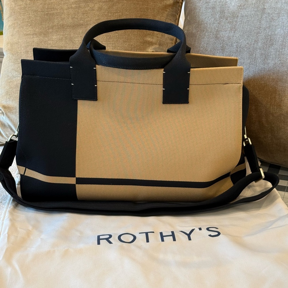 Rothy's Black and Tan Tote Bag